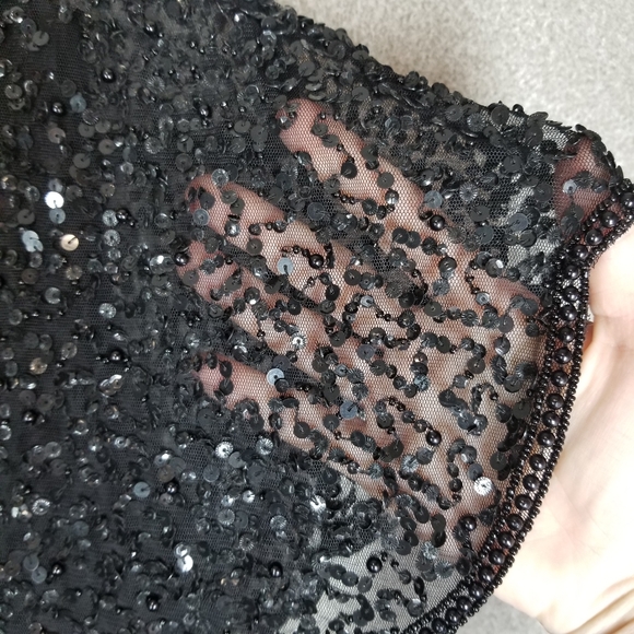 Adrianna Papell |Flutter Sleeve Beaded Dress - Picture 5 of 9